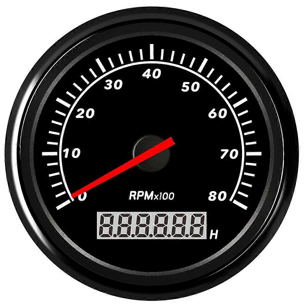 3K-20K RPM Red Backlight Car Tachometer 85mm Gasoline Diesel Engine Tacho with LCD Hourmeter Waterproof +M16 Tachometer Sensor