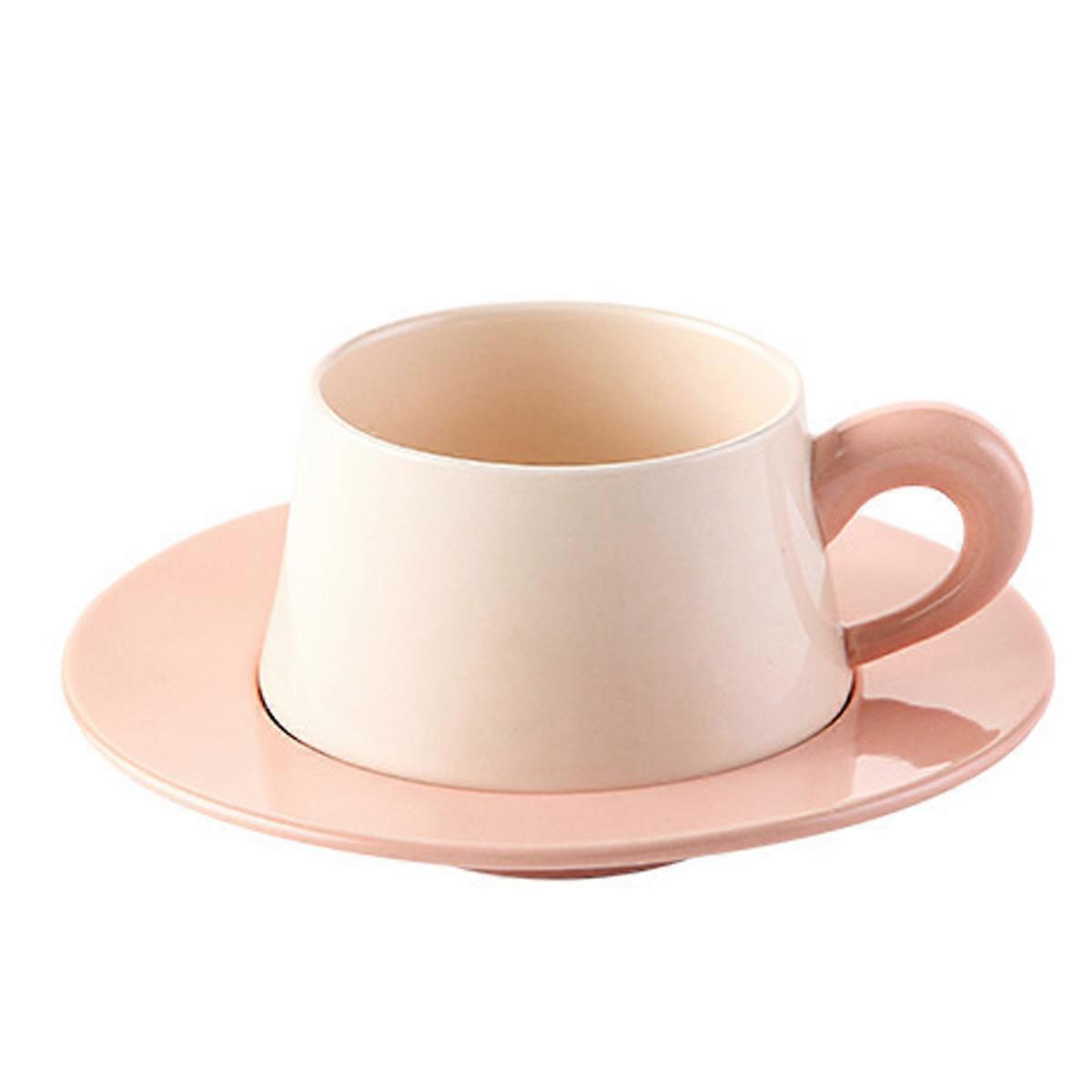 280ml Ceramic Coffee Mug Macarons Series with Saucer Tea Cup