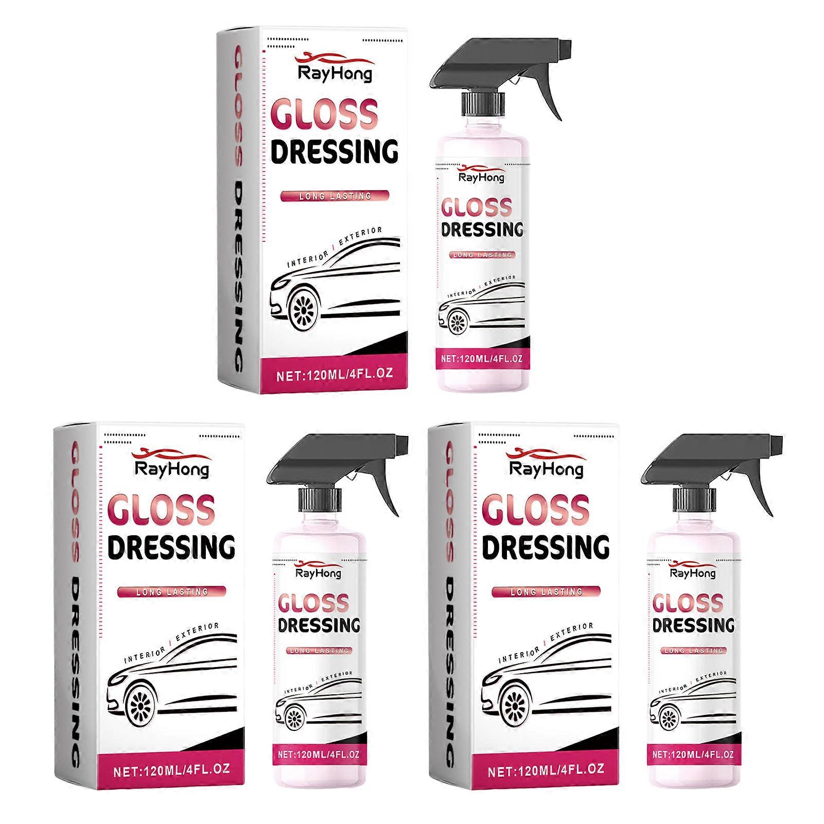 Gloss Dressing Spray for Car Tire/Plastic Trim Long Lasting Glossy-Finish Restoration Spray for Trucks Motorcycles