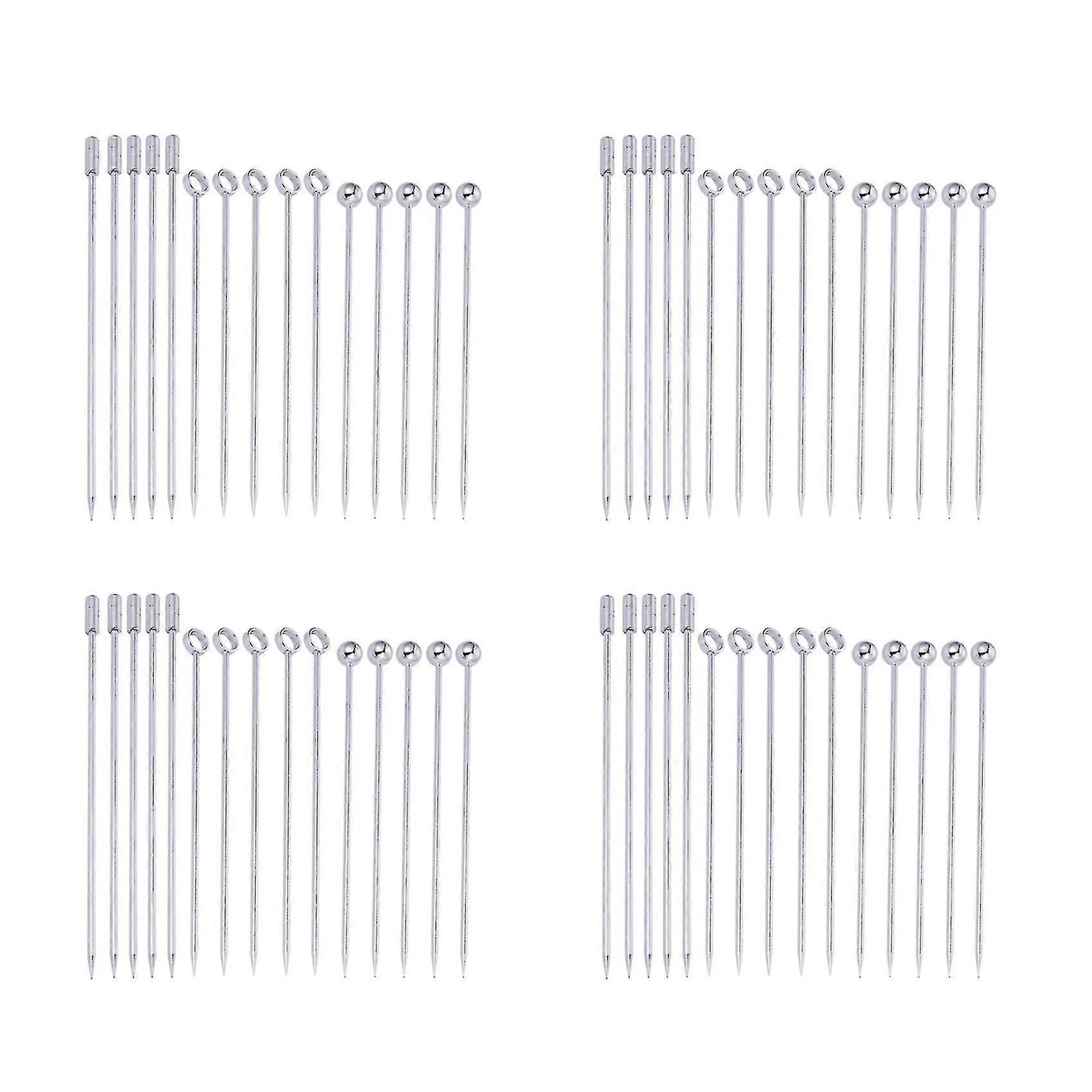 60x Cocktail Picks de acero inoxidable Martini Picks Set