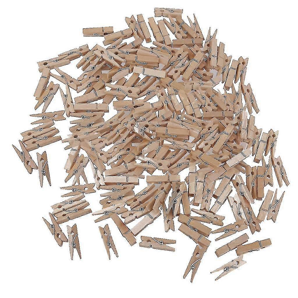 200pcs木服ペグウェディングクラフトアートフォトノートミニクリップ25 * 3mm