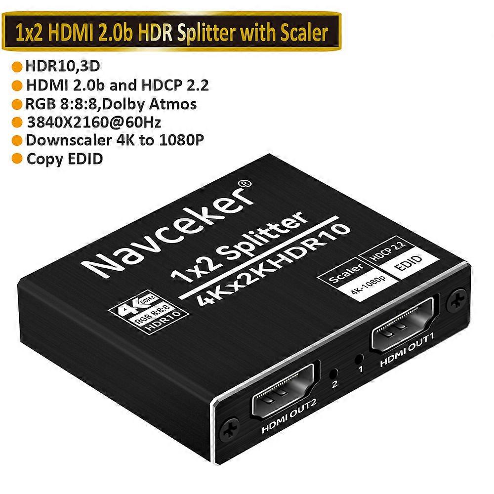 2023 Cel mai bun splitter HDMI 4K 1x2 HDMI 2.0 Splitter 1 în 2 ieșiri HDMI Amplifier Switch HDR HDMI2.0 splitter pentru Apple TV XBox TV Box