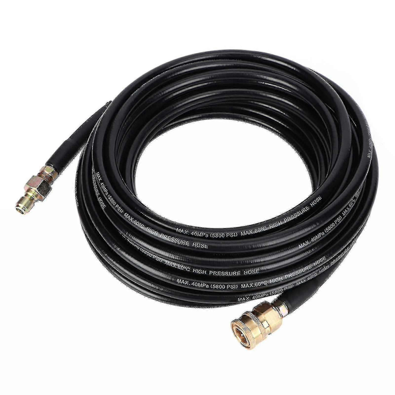 צינור ניקוי לשטיפה בלחץ גבוה שחור 5800psi 50 רגל מחבר מהיר 3/8 אינץ'