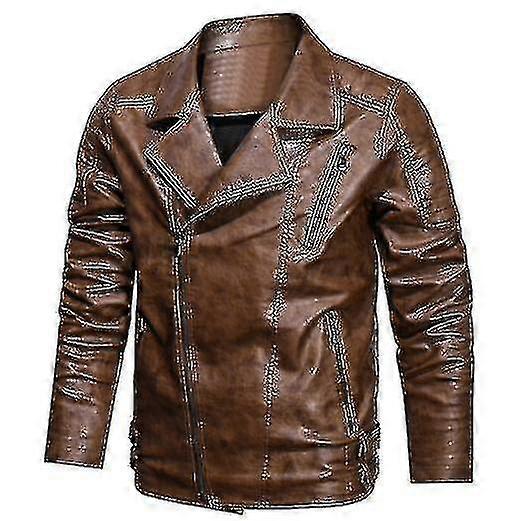 Tvättade pu läder casual herrkläder