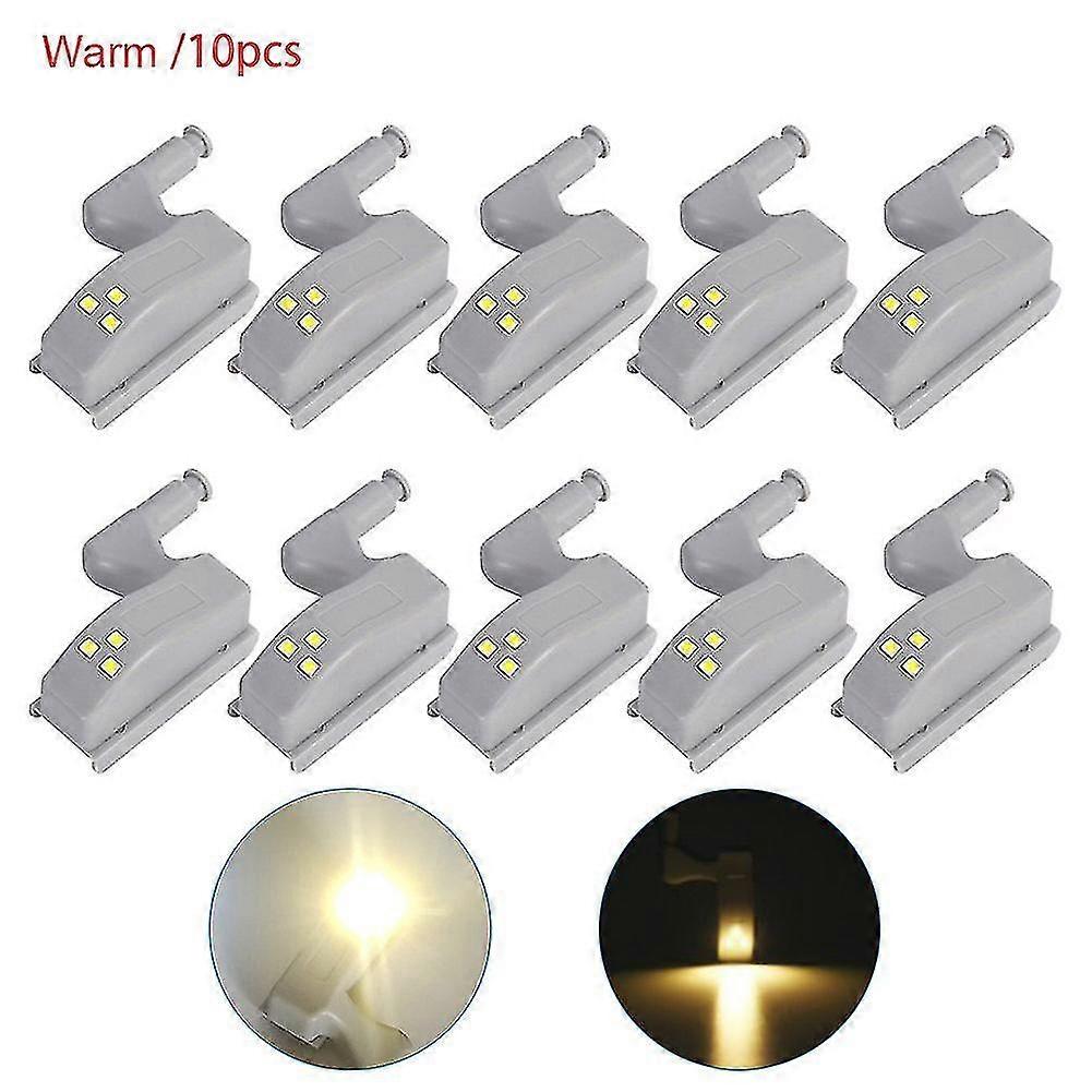 10pcs Universal Led Under Cabinet Light Cupboard Inner Hinge Lamp Closet Wardrobe Sensor Lights
