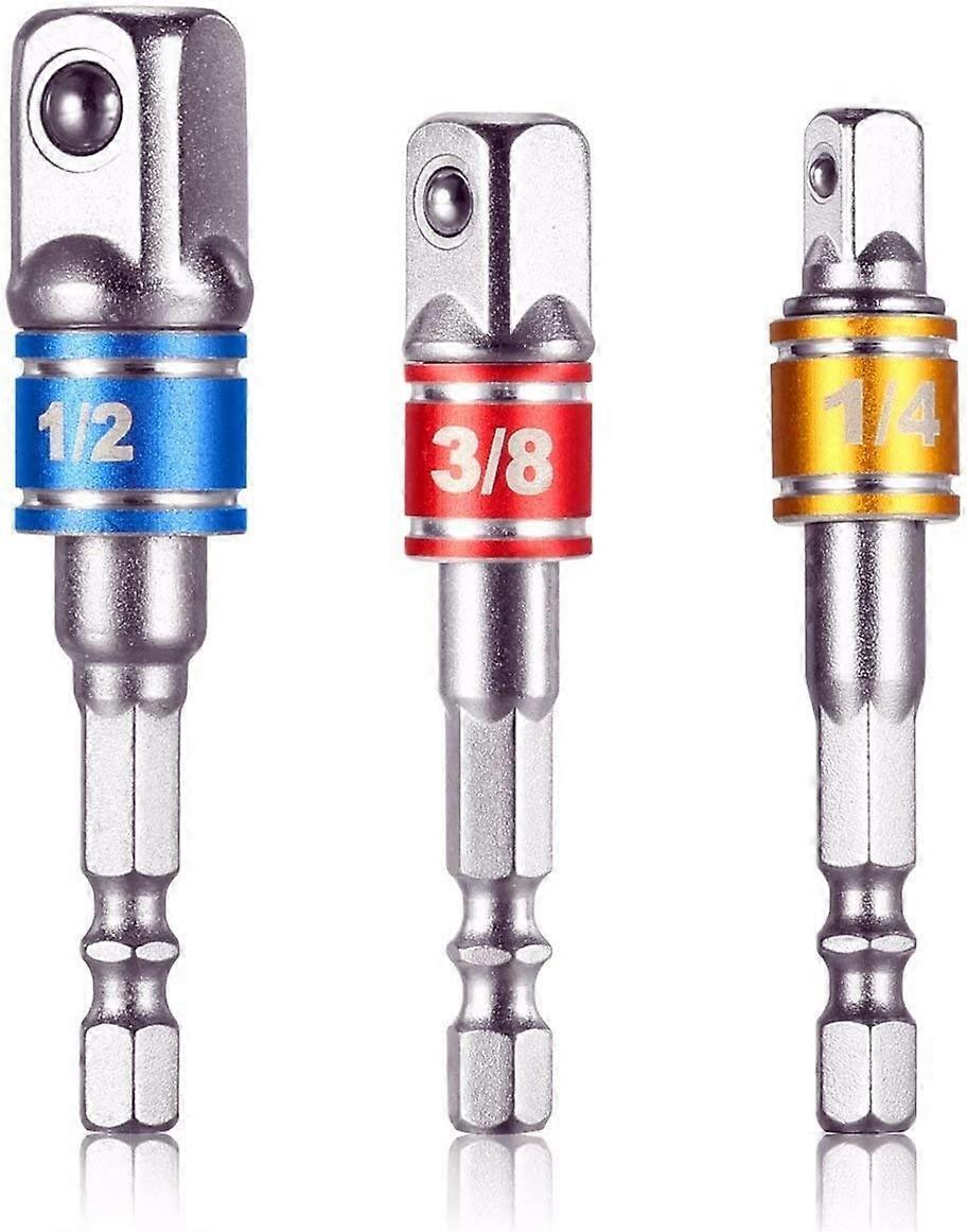 Impact Grade Socket Adapter/Extension Set Turns Power Drill Into High Speed Nut Driver,1/4-Inch Hex Shank to Drive for Adapters to Use with Drill Chuc