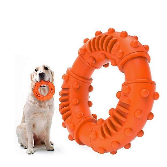 Dog chew toy for aggressive chewers: Almost Indestructible Ultra-Durable Natural Rubber Puppy Chew Toy for Medium and Large Breeds
