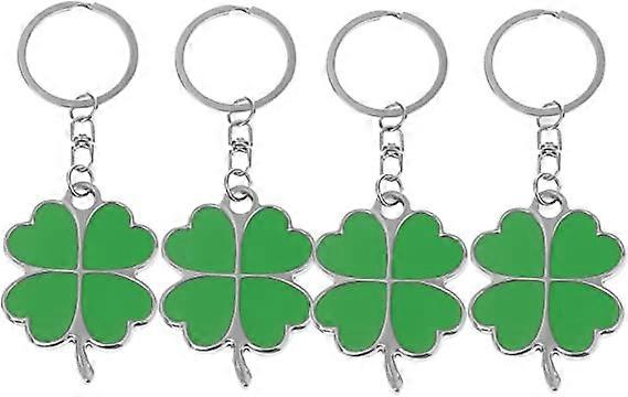 4 four leaf clover zinc alloy lucky keychains