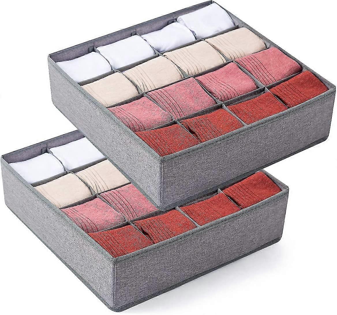 2 Pack Calze Intimo Cassetto Organizer Divisore, 24 celle o 16 celle pieghevole