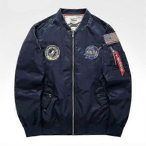 新しい男性は刺繍NASAジャケット軍軍飛行爆撃機薄いジャケット