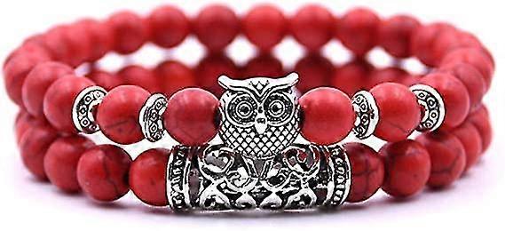 Leather Men's Bracelet Multi-layer Blue Bead ,red