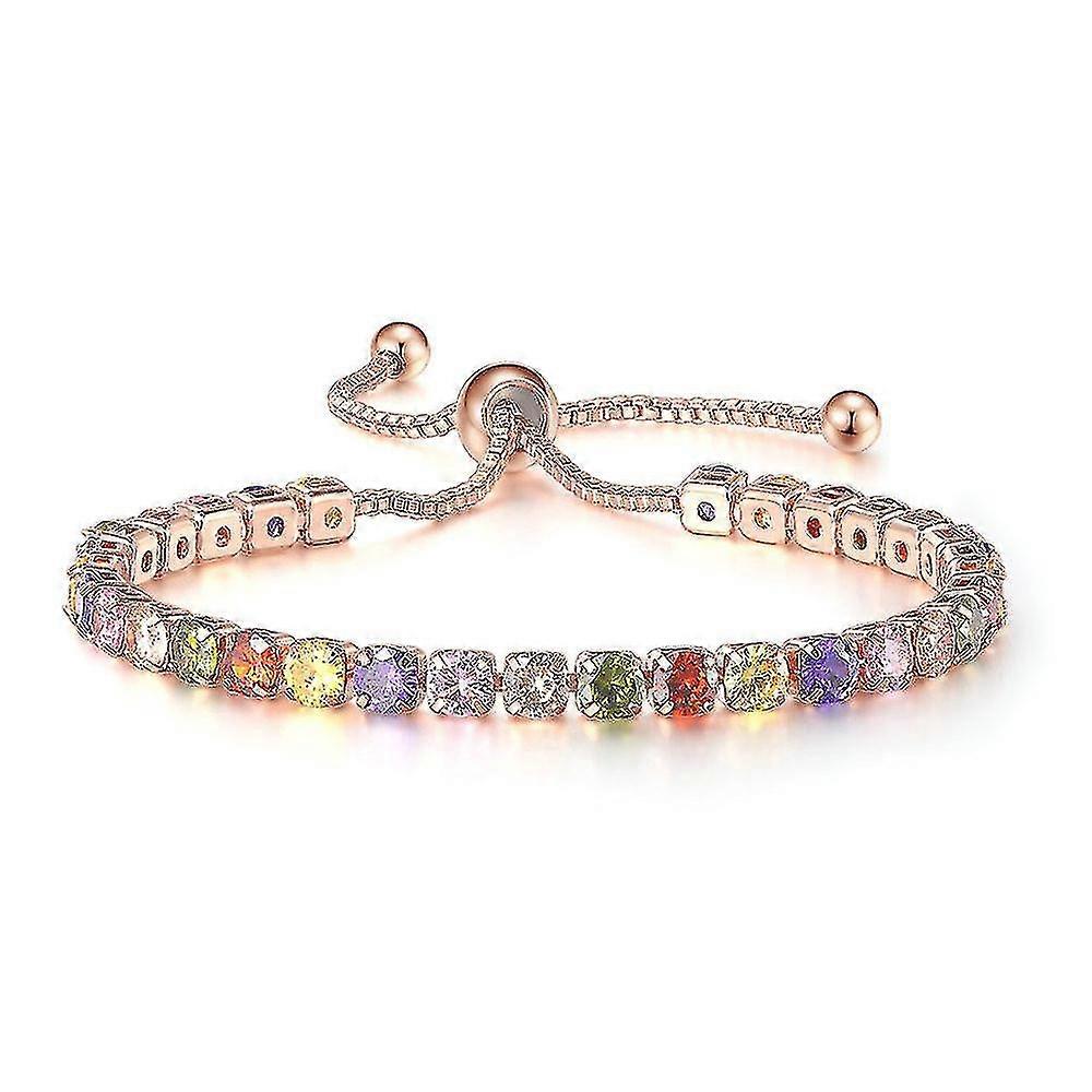 Bracciale ionico tormalina arcobaleno, bracciale di cristallo arcobaleno di tormalina colorata colorata di recente, cristallo regolabile colorato