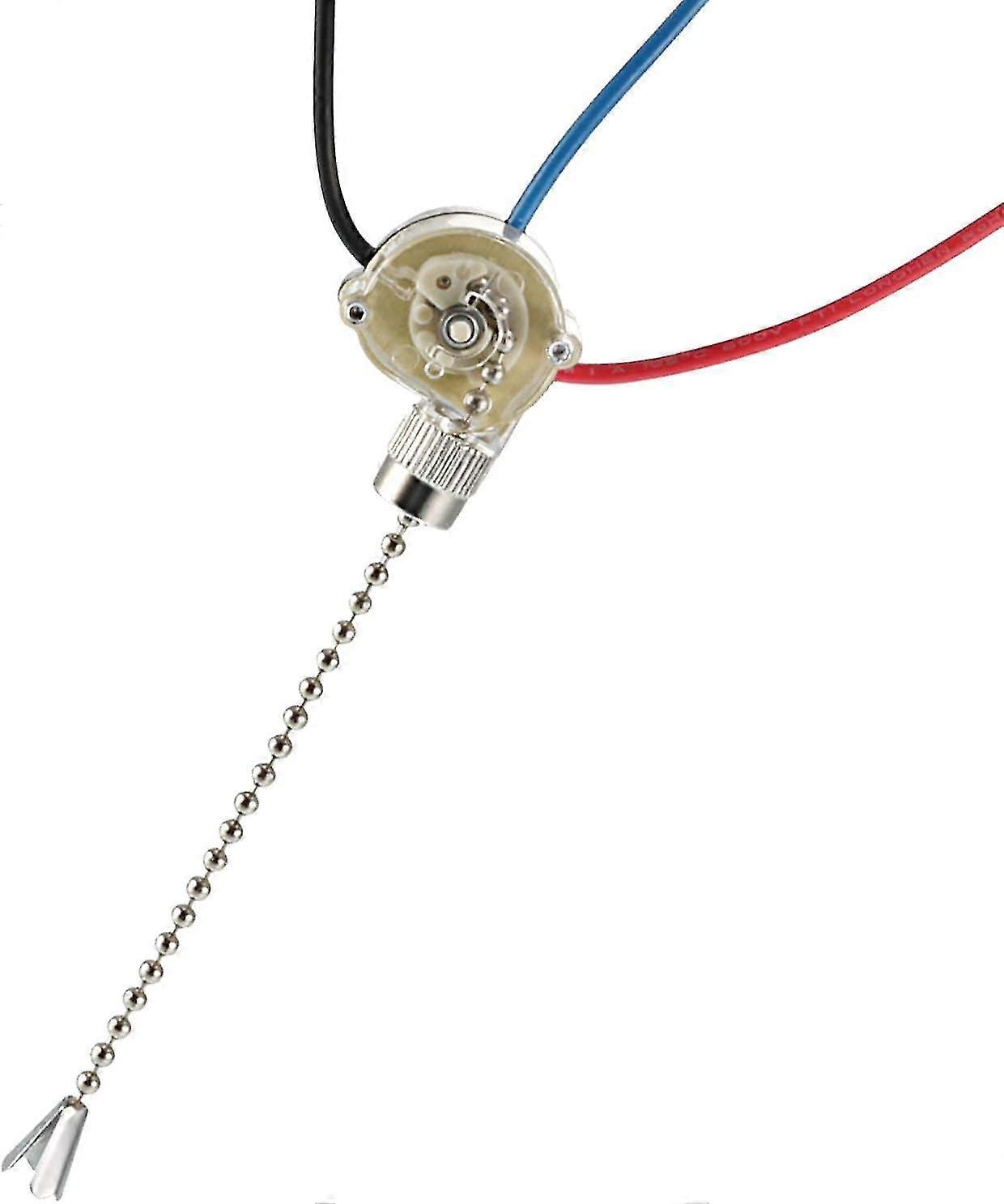 Pull Chain Switch Brass Bead Chain 3 Way, [for Fan, Lighting] - 2 Inch/silver Tone