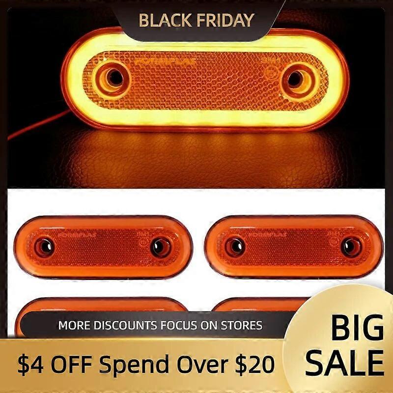 4PCS 20LED Side Lights Tail Light 12v Side Repeater Lamp Auto Lamp 24v Truck Light Assembly Truck Caravan Stop Turn Signals