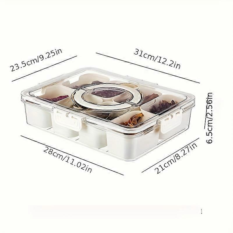 1pc BPA-Free Rectangle Storage Bin - Versatile Compartments, Airtight Leak-Proof Design, Crystal Clear, Portable Fresh Keeper for Pantry Staples, Kitc