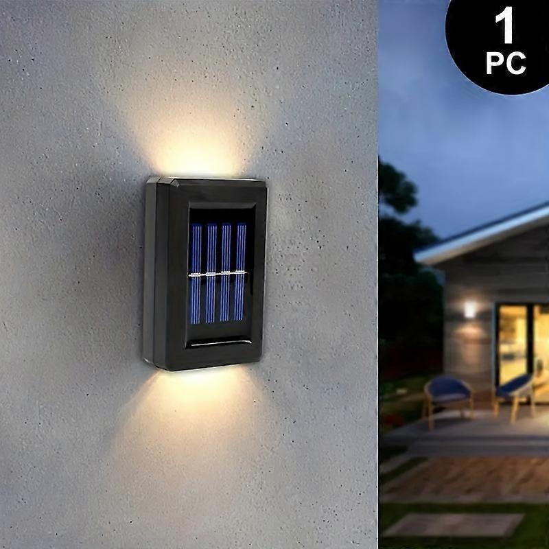 1/4/8pcs LED Solar Wall Lights, Up And Down Lighting, Outdoor Sun Sensor Lights, Waterproof Modern Light, Suitable For Family Garden Porch Decoration,