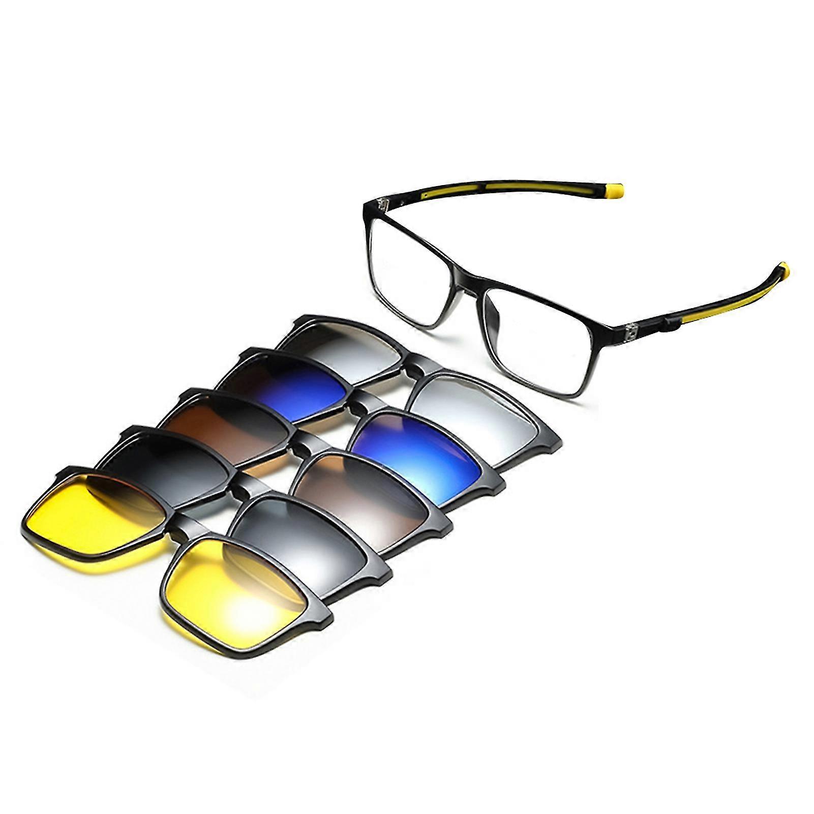 Magnetic Suction Polarized Sunglasses - 5 Colors of Lenses - TR Rack Included