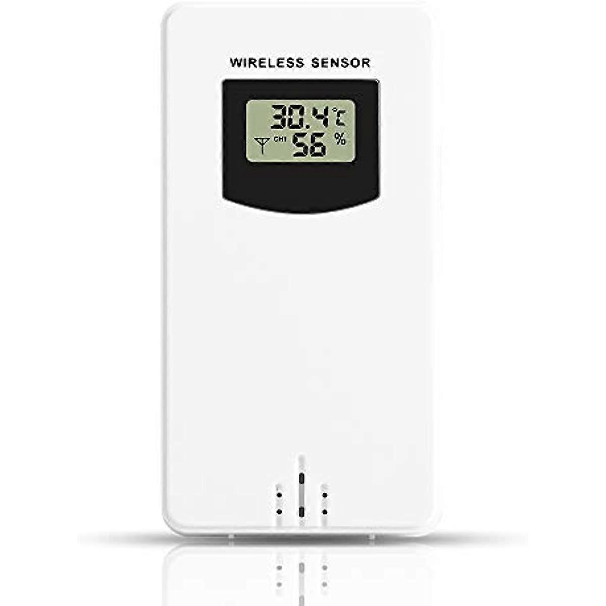 Outdoor Sensor for Weather Station Wireless Outdoor Thermometer Hygrometer Sensor Waterproof Wireless Remote Sensor with Display Showing Temperature a