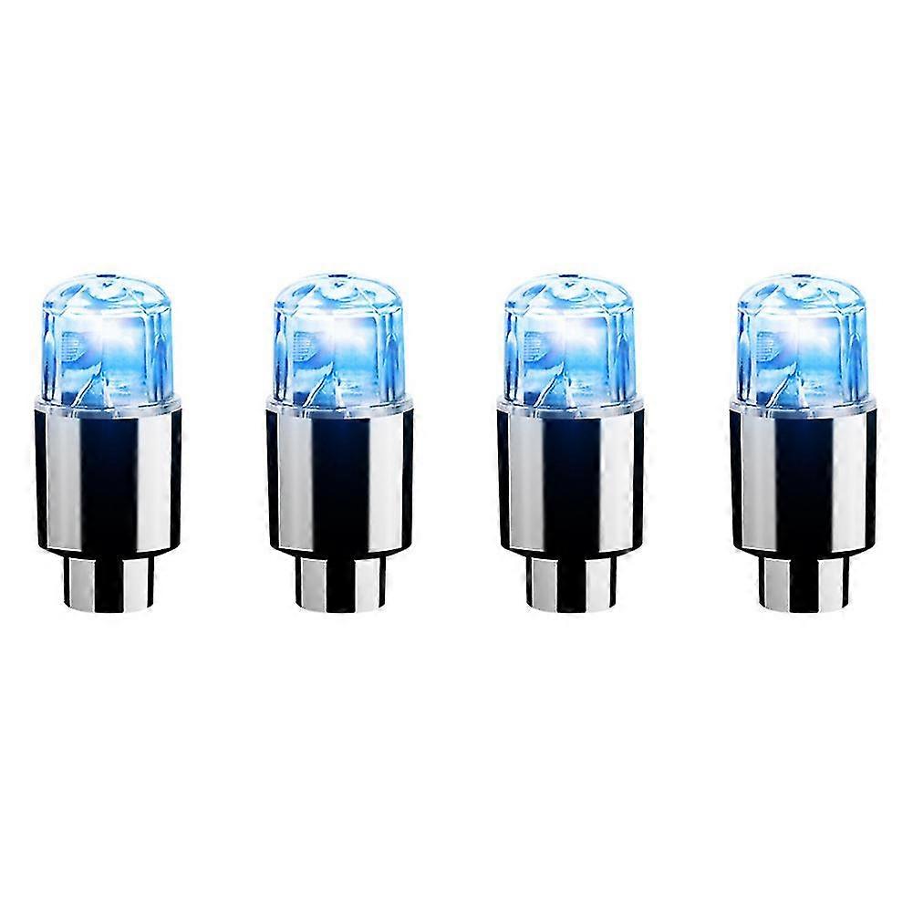 4pcs Clear PVC Valve Stem Light For Car Accessories Battery Powered Replacement
