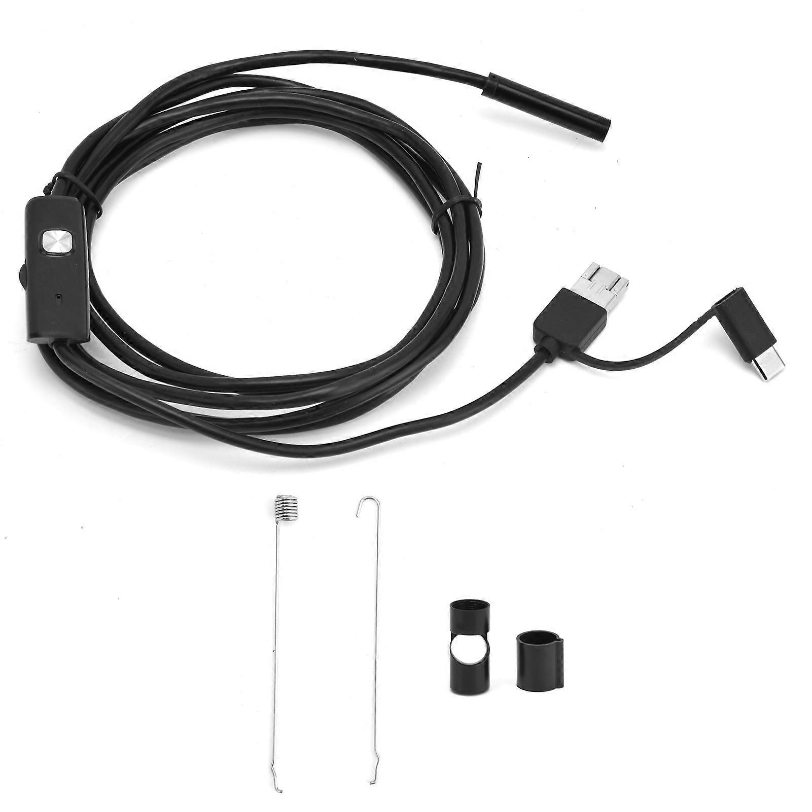 6LED Inspection Camera 8mm High?Definition Stepless Dimming USB Powered Phone Pipeline Endoscope Camera