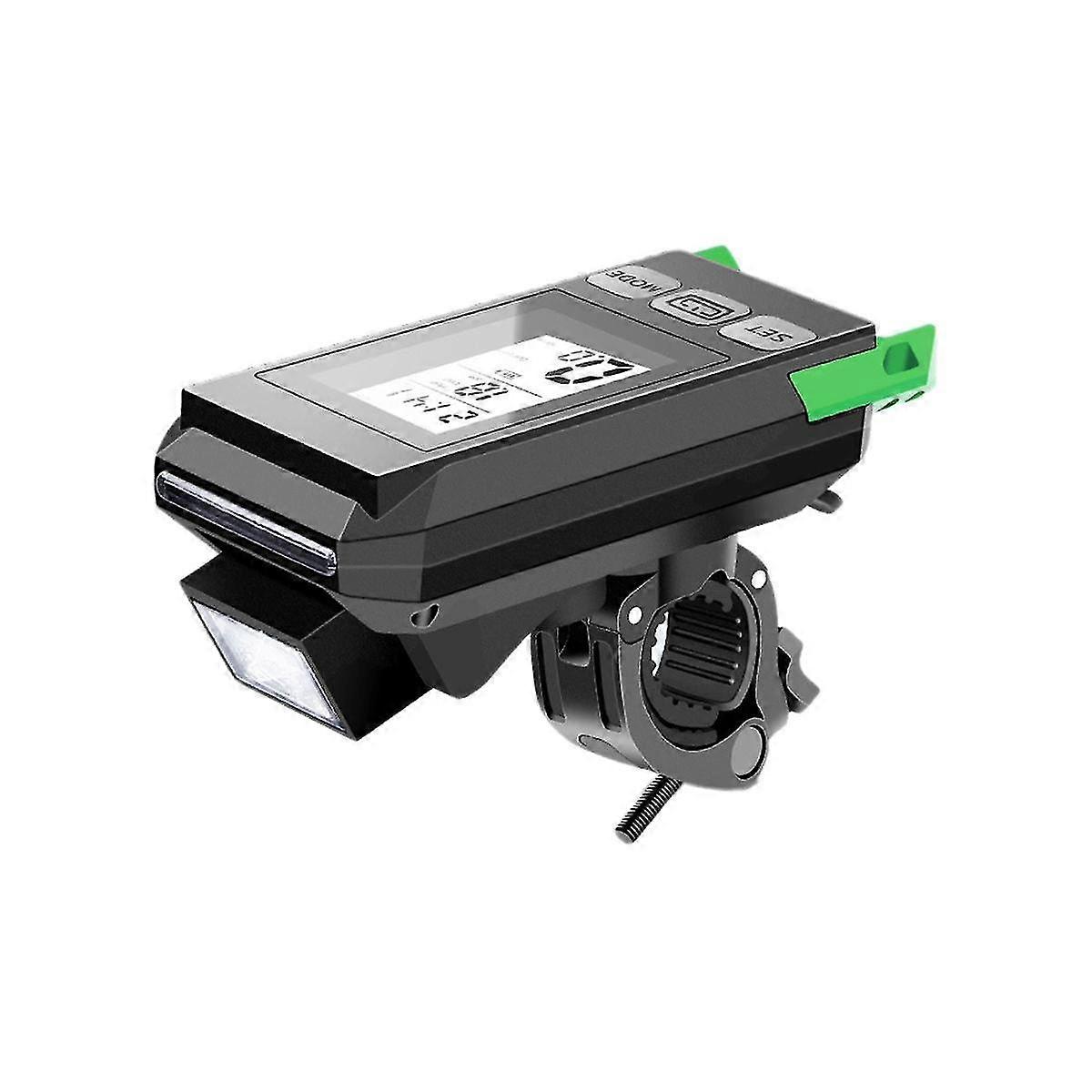 Bicycle Wireless Code Watch With Horn Lamp Bicycle Headlight Wireless Code Watch With Lamp Equipment,black+green