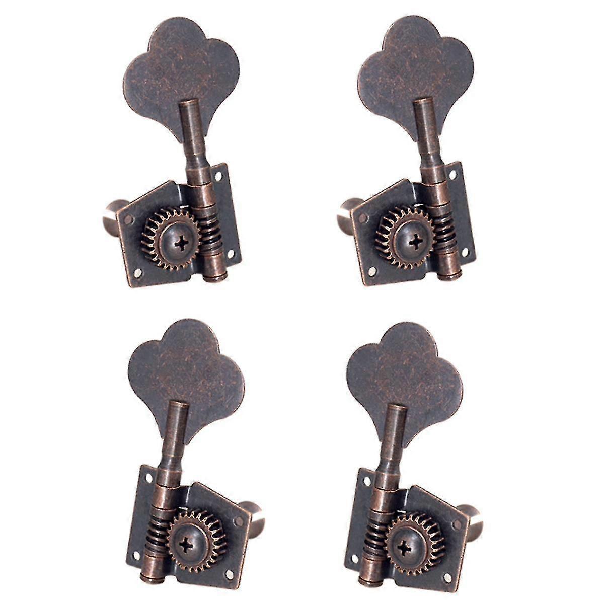 Guitar Vintage Open Tuning Key Pegs Machine Heads Tuners 2l2r For 4 Strings Bass Red Bronze