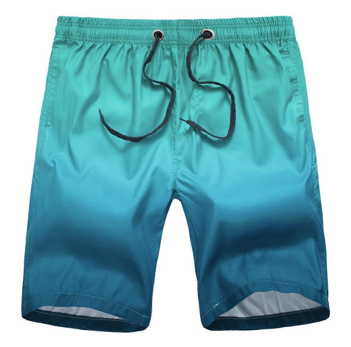 Quick-drying flower shorts gradient beach pants men's European and American plus size 5 five-point pants swimming trunks