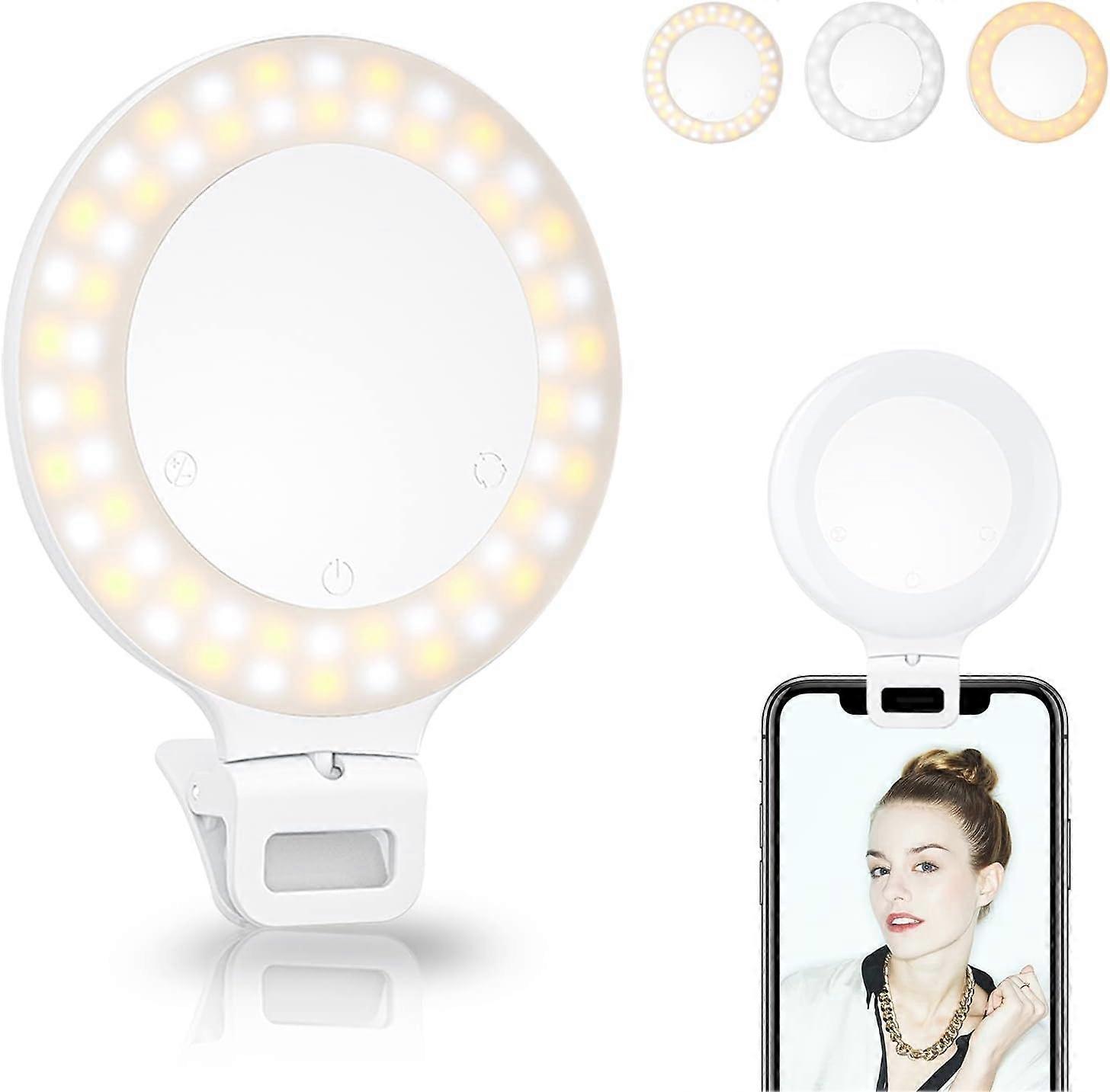 Selfie Ring Light,Touch Control, Rechargeable Circle Light with 3 Light Modes