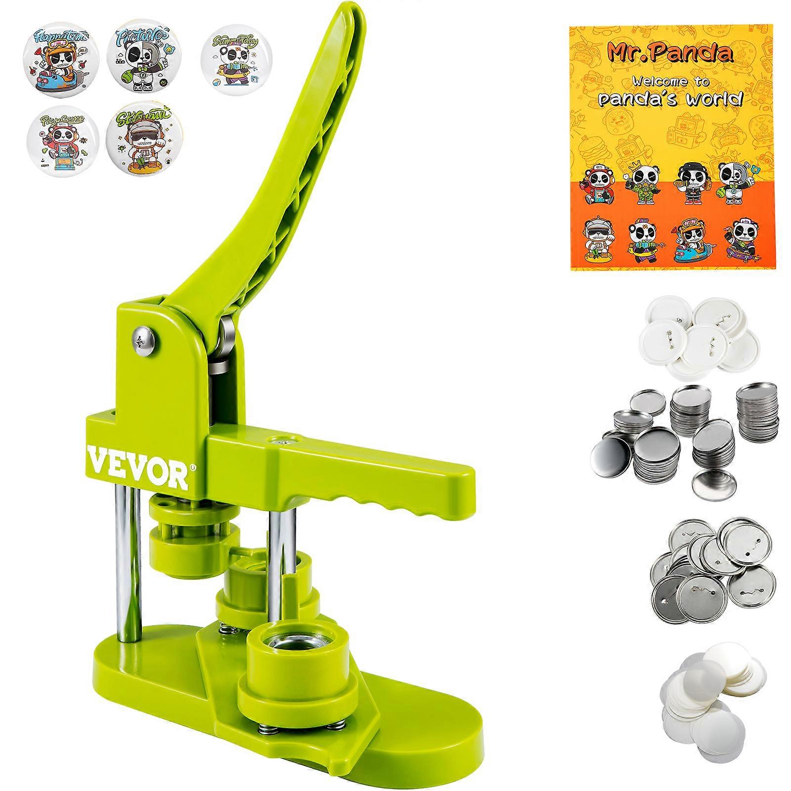 Button Maker Machine, Installationsfri Badge Punch Press Kit, 25mm (1 tum) Pin Maker 500st