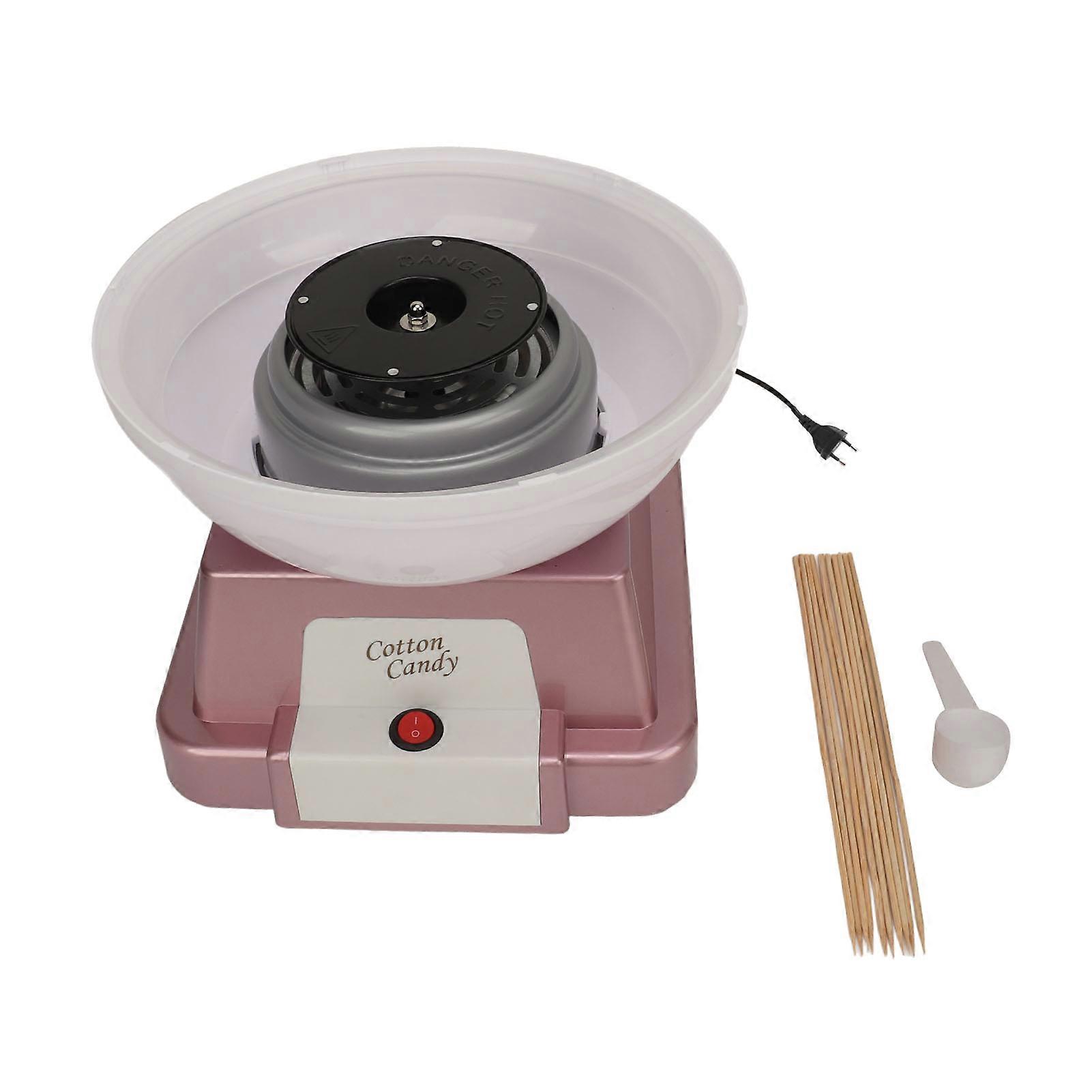 Cotton Candy Machine Household Easy to Operate Low Noise with Sticks Spoon Cotton Candy Maker for Birthday Party EU Plug 220V