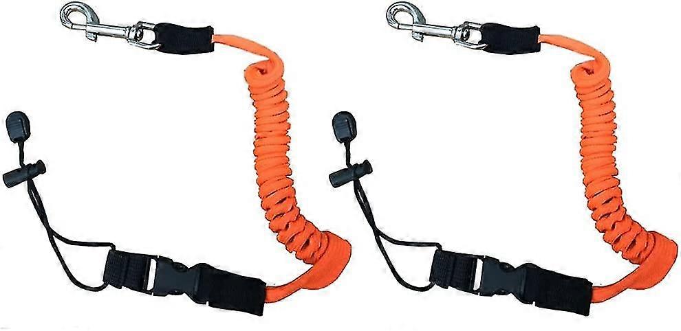 Kayak Paddle Leash, Safety Paddle Leashes With Adjustable Belt Buckle And Metal Hooks For Universal Kayak Accessories/canoe/fishing Rod - Orange2pcs)