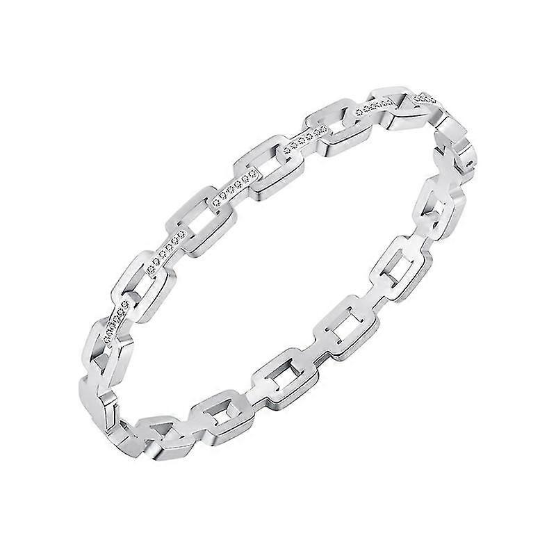 Pulseira de aço inoxidável de cor dourada simples zircon pulseira de joias presente para as mulheres