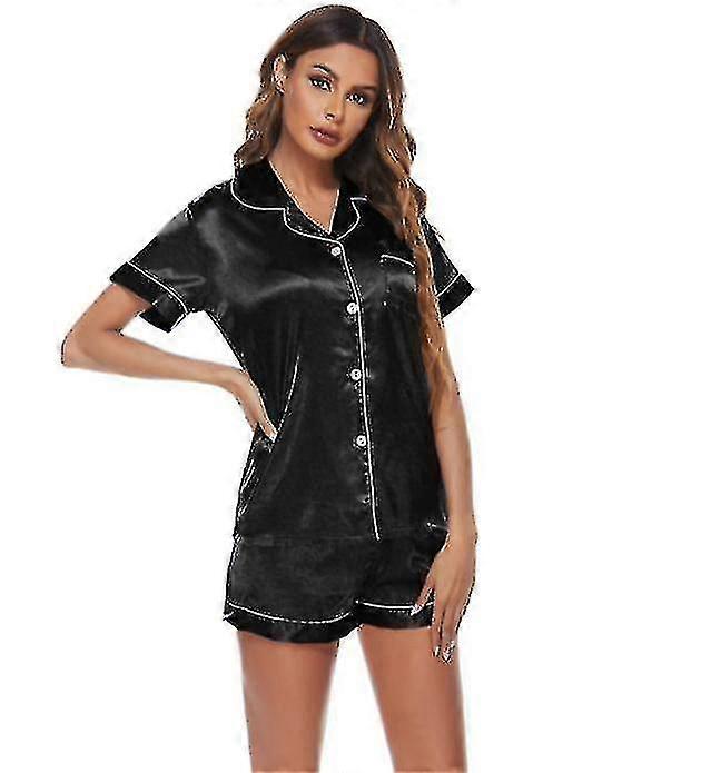 Pyjama en satin à manches courtes pour femme