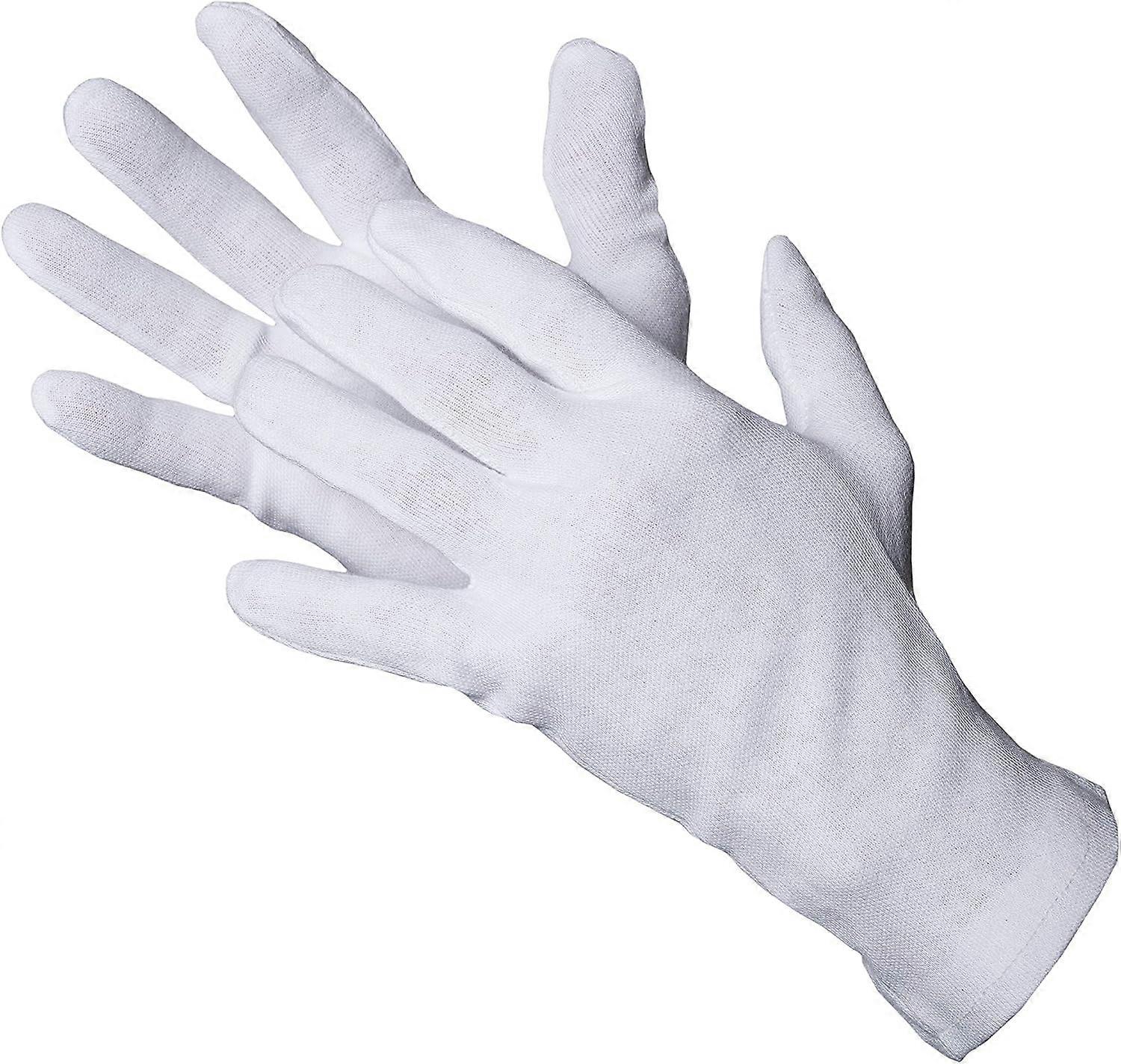 Pack of 12 pairs of Light White cotton gloves Size