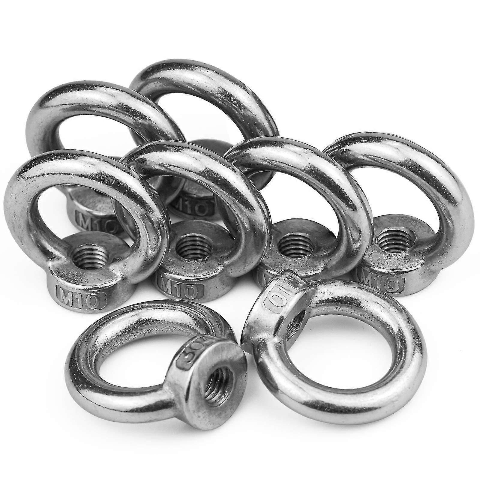 8pcs M10 Lifting Augenmutter, Augenmutter, Ringringmutter Edelstahlmutter für Transport Lifting