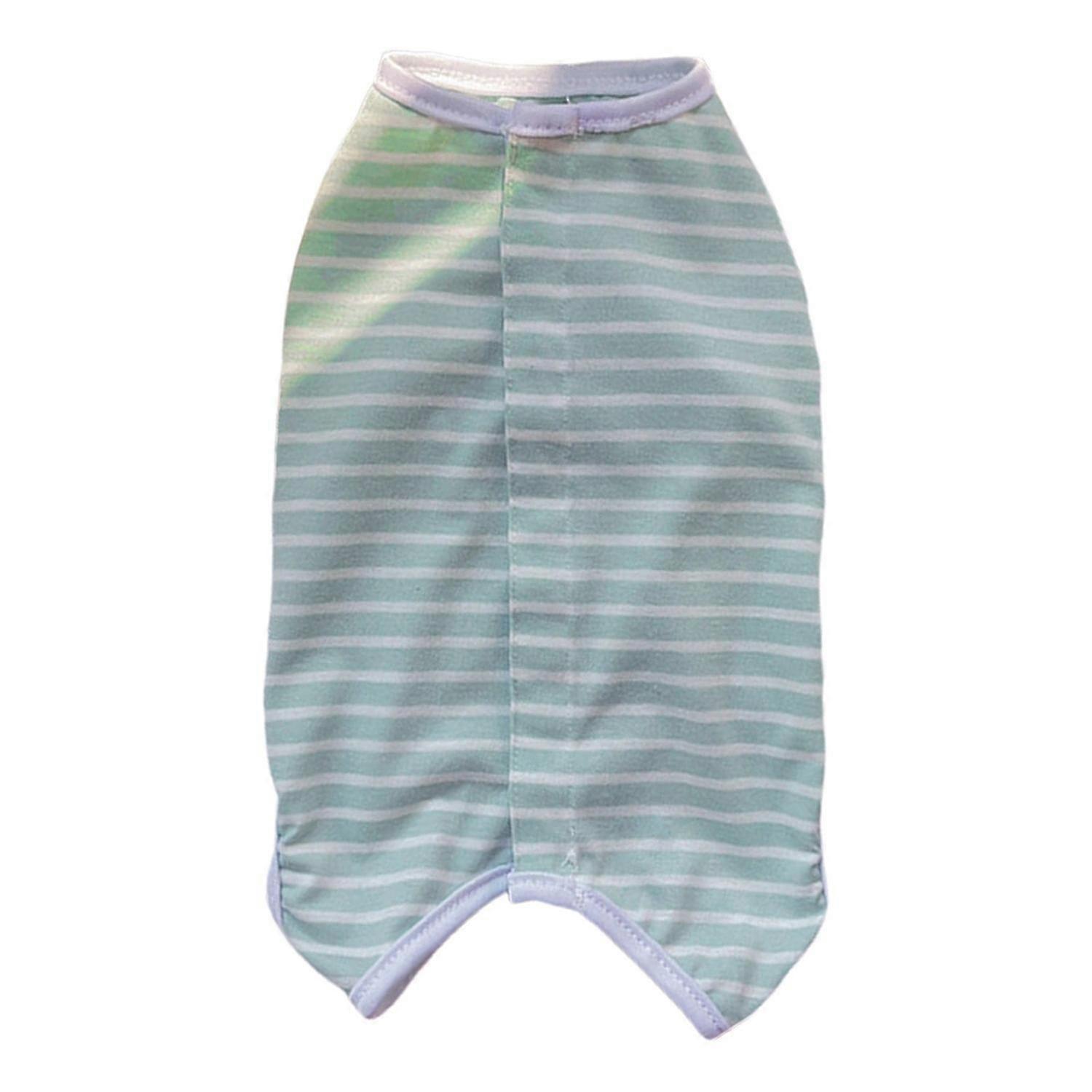 Pet Recovery Clothes Button Closure Soft Comfortable Anti Lick Striped Print Pet Dog Cat