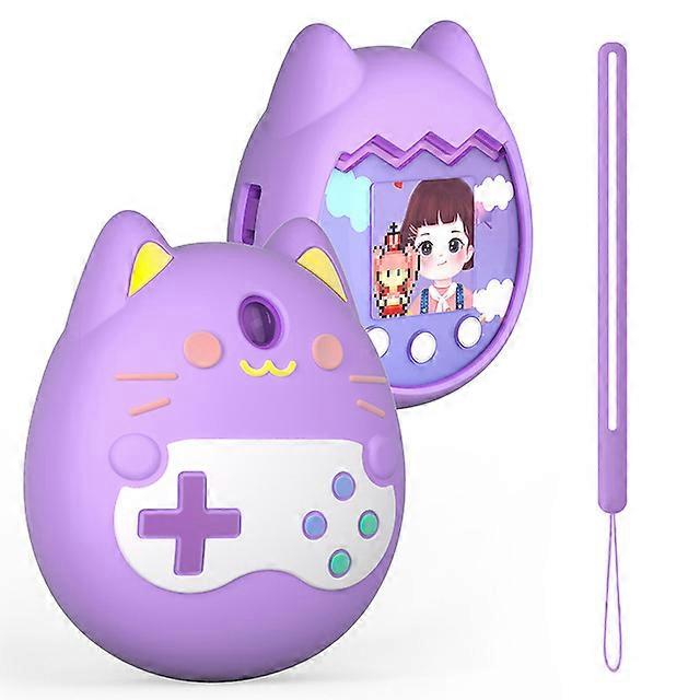 Silicone Cover Case for Tamagotchi Pix Cute Cartoon Protective Cover Waterproof Anti-fall Cartoon Rainbow Pattern (Only Case)