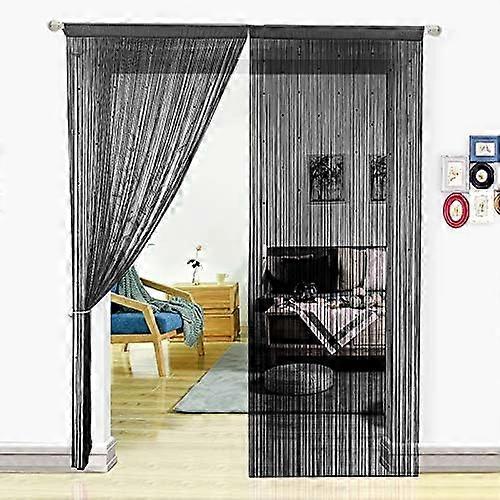 Black, 100x200cm Home Decor Bead Curtain, Polyester