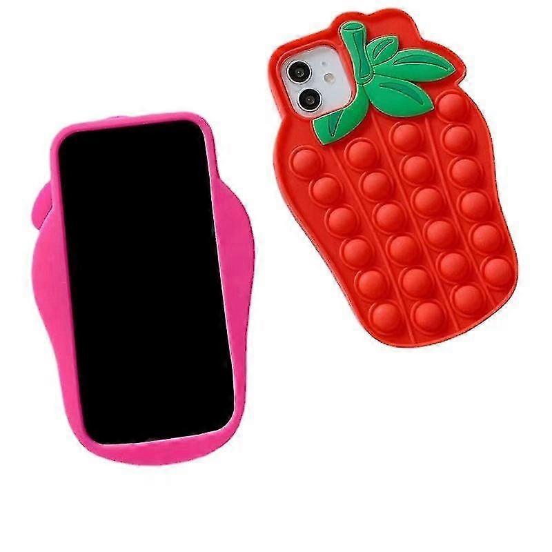 Push Pop Bubble Sensory Fidget Toy Phone Case Silicone Cover For Iphone