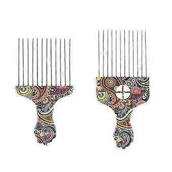 Haarstocher, Afro-Pick, Haarkamm, Haar-Metall-Pick-Kamm für Männer und Frauen, Afro-Kämme, Faust-Pickel für das Haarstyling
