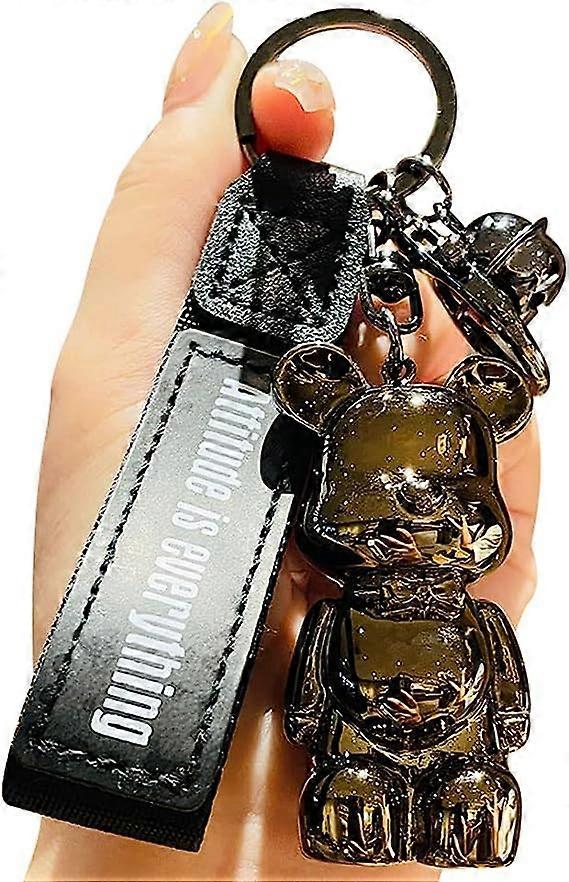 Men Women Novelty Cool Plating Bear Keychain Key-Ring