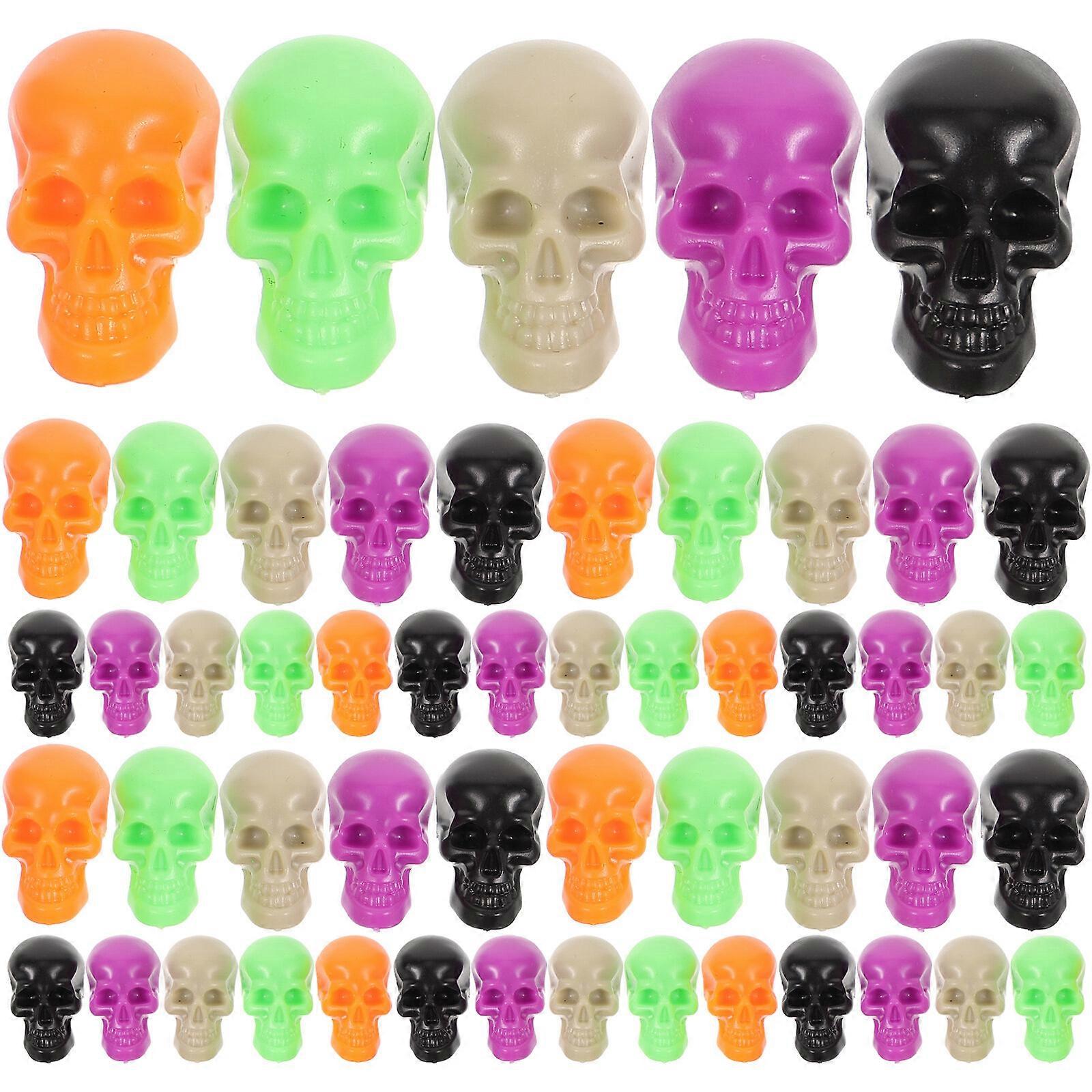 100Pcs Realistic Skeleton Skull Fake Skull Layout Props Halloween Mini Simulation Skull