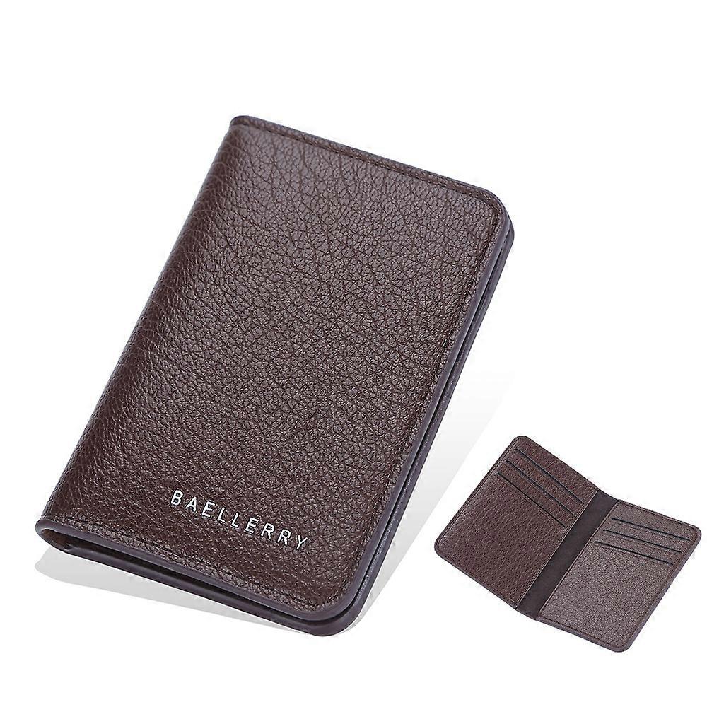Baellerry Slim Folding Wallet Men Soft Leather Card Wallet Mini Credit Card Holders Wallet Thin Card Purse Small Bags for Women