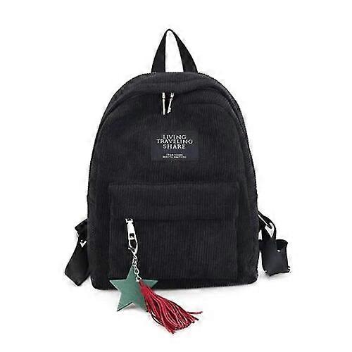 Yogodlns Women Backpacks School Shoulder Bag With Tassel Corduroy Backpack Female Notebook Bags For Girls Preppy Style Knapsack
