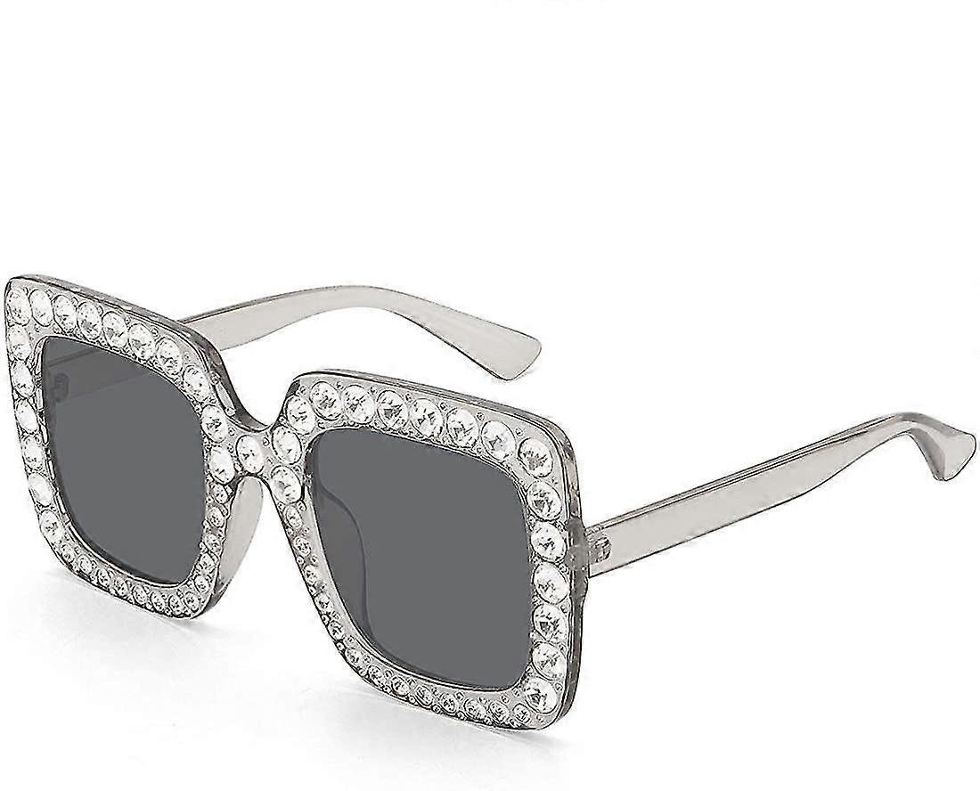 Rol Girl Elton Square Rhinestone Sluneční brýle Oversized Diamond Bling Bling Brýle