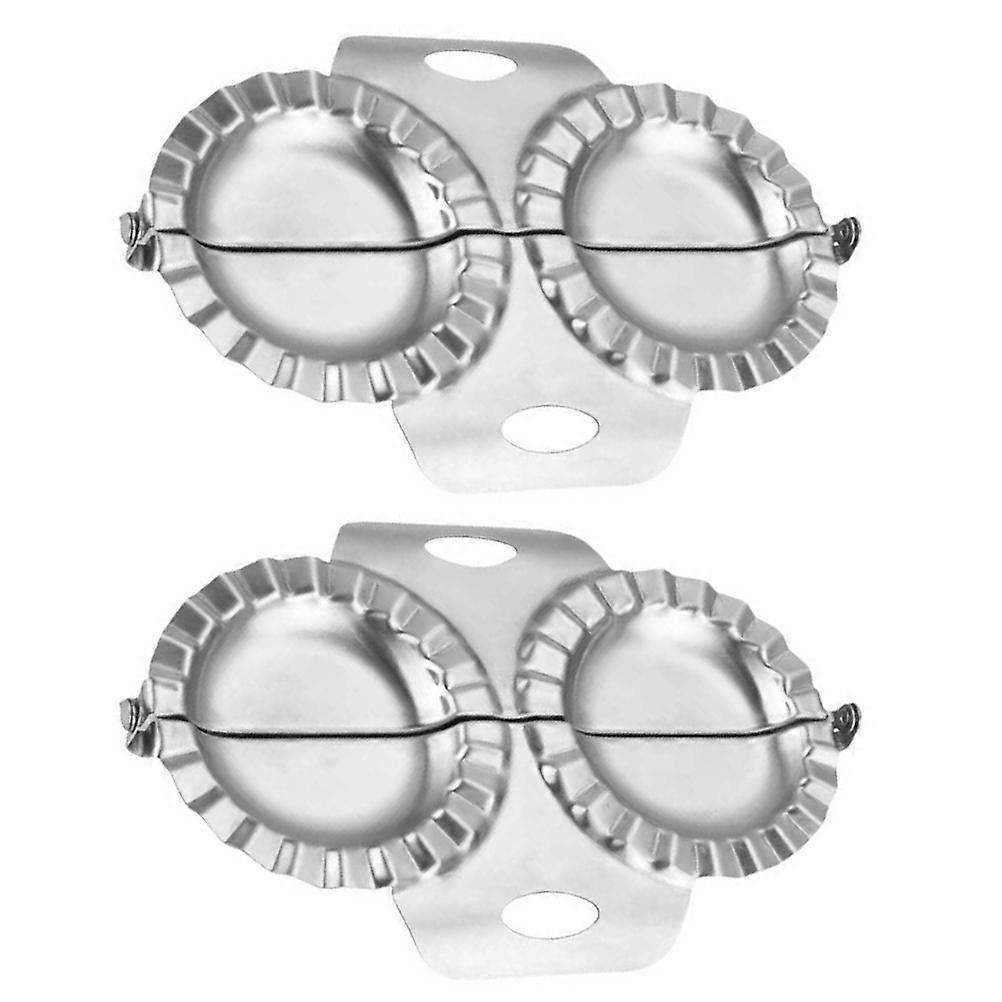 2 Pcs 1 Bag Upgraded Dumpling Making Tools Creative Rustless Bake-wares (Silver)