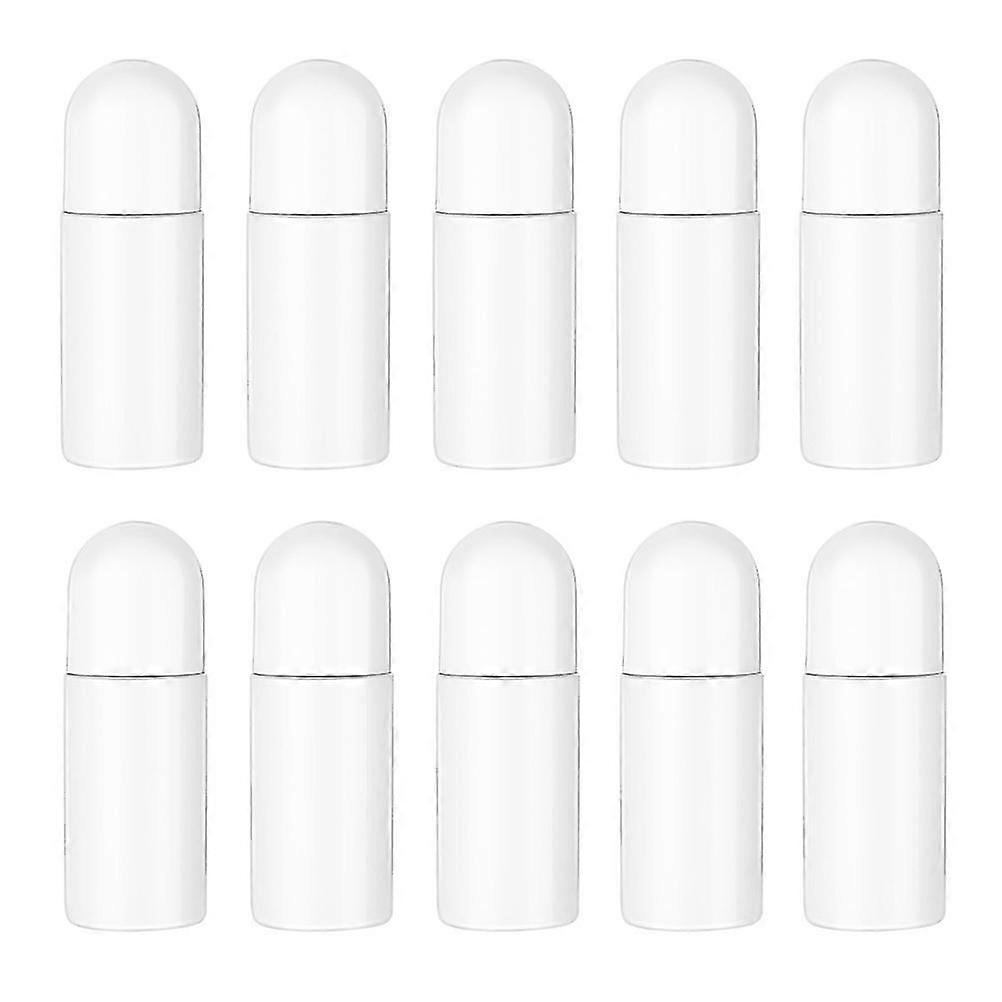 10st 50ml plastrullflaskor Deodorantflaskor Tomma påfyllningsbara rullflaskor för eteriska oljor Parfym Kosmetika