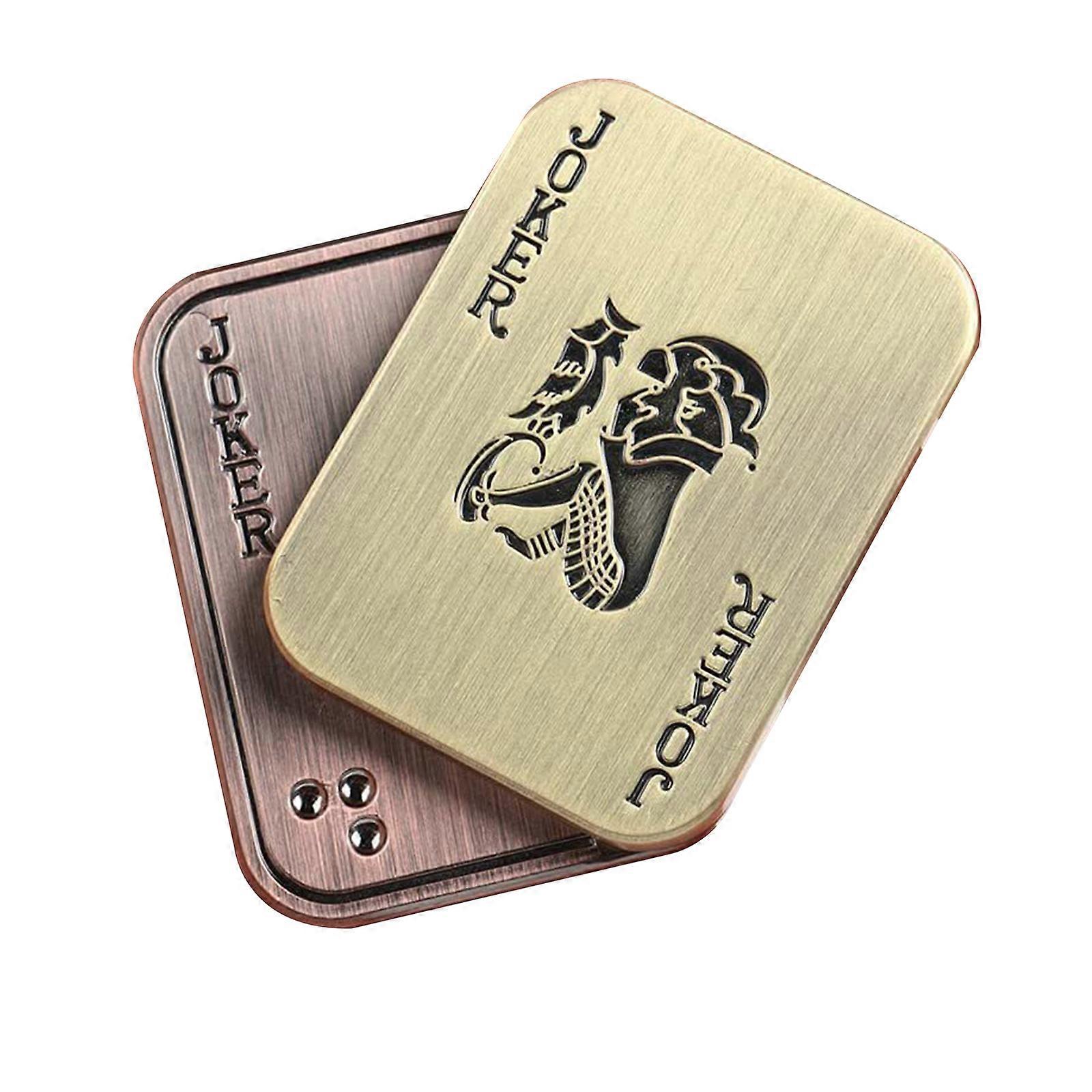 2023 New Poker Push Card Custom Magnetic Toys Office Desk Decompress Metal Mini Funny Fidget Slider