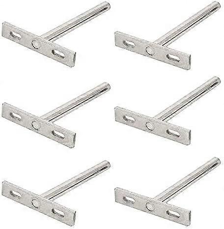 6Pcs Concealed Shelf Support Floating Shelf Brackets T Brackets Fixings Hardware for Any Type of Shelf and Wall Decoration(3) (D-4-)