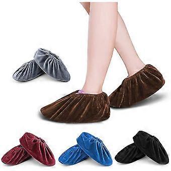 5 Pairs Washable Overshoes Reusable Anti-slip Slipper Overshoes Slipper With Flannel